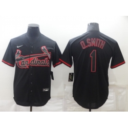 Men's St Louis Cardinals #1 Ozzie Smith Lights Out Black Fashion Stitched MLB Cool Base Nike Jersey