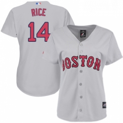 Womens Majestic Boston Red Sox 14 Jim Rice Replica Grey Road MLB Jersey