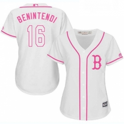 Womens Majestic Boston Red Sox 16 Andrew Benintendi Authentic White Fashion MLB Jersey