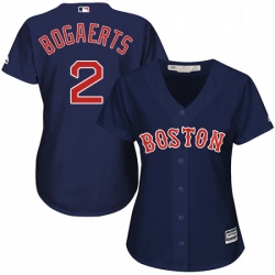 Womens Majestic Boston Red Sox 2 Xander Bogaerts Replica Navy Blue Alternate Road MLB Jersey