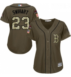 Womens Majestic Boston Red Sox 23 Blake Swihart Authentic Green Salute to Service 2018 World Series Champions MLB Jersey