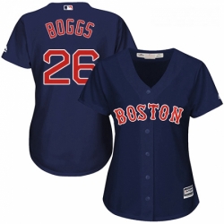 Womens Majestic Boston Red Sox 26 Wade Boggs Replica Navy Blue Alternate Road MLB Jersey