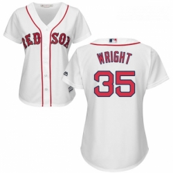 Womens Majestic Boston Red Sox 35 Steven Wright Authentic White Home MLB Jersey