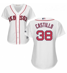 Womens Majestic Boston Red Sox 38 Rusney Castillo Replica White Home MLB Jersey