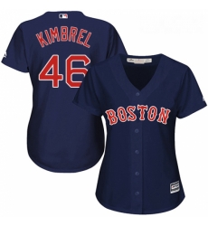 Womens Majestic Boston Red Sox 46 Craig Kimbrel Replica Navy Blue Alternate Road MLB Jersey