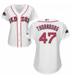 Womens Majestic Boston Red Sox 47 Tyler Thornburg Authentic White Home 2018 World Series Champions MLB Jersey