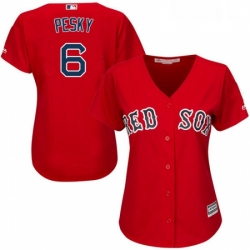 Womens Majestic Boston Red Sox 6 Johnny Pesky Authentic Red Alternate Home MLB Jersey