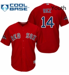 Youth Majestic Boston Red Sox 14 Jim Rice Authentic Red Alternate Home Cool Base 2018 World Series Champions MLB Jersey