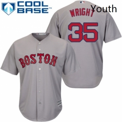 Youth Majestic Boston Red Sox 35 Steven Wright Authentic Grey Road Cool Base MLB Jersey