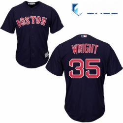 Youth Majestic Boston Red Sox 35 Steven Wright Authentic Navy Blue Alternate Road Cool Base MLB Jersey