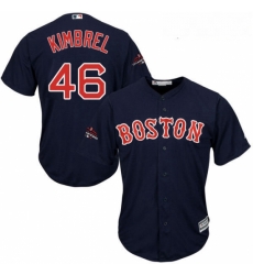 Youth Majestic Boston Red Sox 46 Craig Kimbrel Authentic Navy Blue Alternate Road Cool Base 2018 World Series Champions MLB Jersey