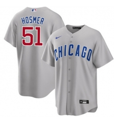 Men Chicago Cubs 51 Eric Hosmer Grey Cool Base Stitched Jersey