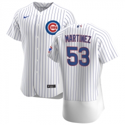 Men Chicago Cubs 53 Jose Martinez Men Nike White Home 2020 Flex Base Player Jersey