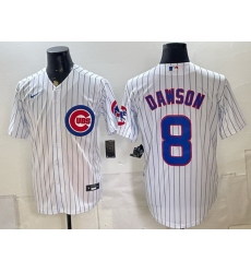 Men Chicago Cubs  8 Andre Dawson White Home Stitched Baseball Jersey