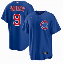 Men Chicago Cubs 9 SNIDER Royal Stitched Baseball Jersey