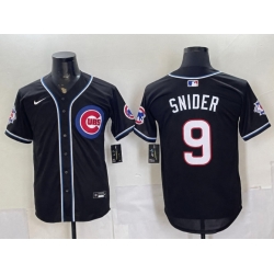 Men Chicago Cubs 9 Snider 150th Anniversary Black Out Style Vapor Premier Limited Stitched Baseball Jersey