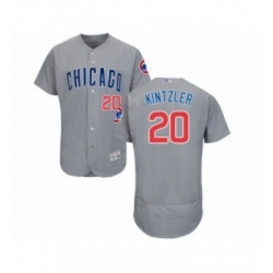 Mens Chicago Cubs 20 Brandon Kintzler Grey Road Flex Base Authentic Collection Baseball Jersey