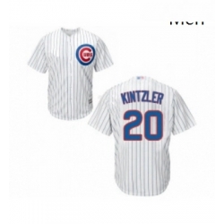 Mens Chicago Cubs 20 Brandon Kintzler Replica White Home Cool Base Baseball Jersey 