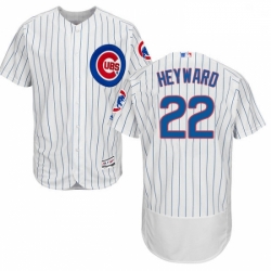 Mens Majestic Chicago Cubs 22 Jason Heyward White Home Flex Base Authentic Collection MLB Jersey