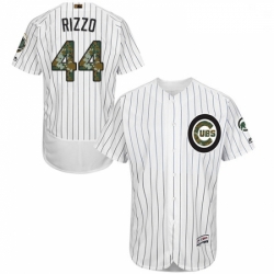 Mens Majestic Chicago Cubs 44 Anthony Rizzo Authentic White 2016 Memorial Day Fashion Flex Base MLB Jersey 