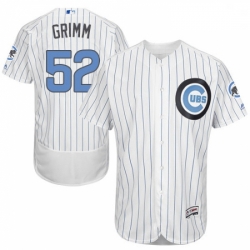 Mens Majestic Chicago Cubs 52 Justin Grimm Authentic White 2016 Fathers Day Fashion Flex Base MLB Jersey