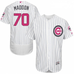 Mens Majestic Chicago Cubs 70 Joe Maddon Authentic White 2016 Mothers Day Fashion Flex Base MLB Jersey