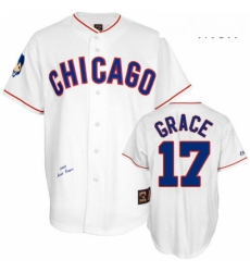 Mens Mitchell and Ness Chicago Cubs 17 Mark Grace Authentic White 1968 Throwback MLB Jersey