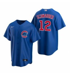 Mens Nike Chicago Cubs 12 Kyle Schwarber Royal Alternate Stitched Baseball Jerse