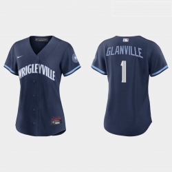 Chicago Cubs 1 Doug Glanville Women Nike 2021 City Connect Navy MLB Jersey