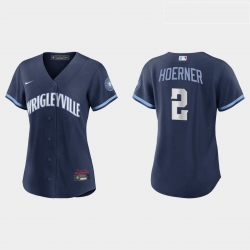 Chicago Cubs 2 Nico Hoerner Women Nike 2021 City Connect Navy MLB Jersey