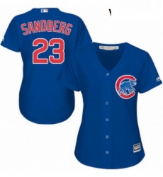 Womens Majestic Chicago Cubs 23 Ryne Sandberg Replica Royal Blue Alternate MLB Jersey