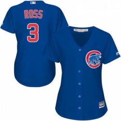 Womens Majestic Chicago Cubs 3 David Ross Replica Royal Blue Alternate MLB Jersey