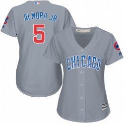 Womens Majestic Chicago Cubs 5 Albert Almora Jr Authentic Grey Road MLB Jersey 