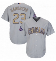 Youth Majestic Chicago Cubs 23 Ryne Sandberg Authentic Gray 2017 Gold Champion Cool Base MLB Jersey