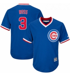 Youth Majestic Chicago Cubs 3 David Ross Authentic Royal Blue Cooperstown Cool Base MLB Jersey