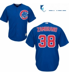 Youth Majestic Chicago Cubs 38 Carlos Zambrano Replica Royal Blue Alternate Cool Base MLB Jersey