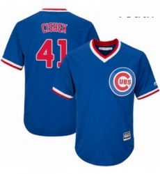 Youth Majestic Chicago Cubs 41 Steve Cishek Replica Royal Blue Cooperstown Cool Base MLB Jersey 