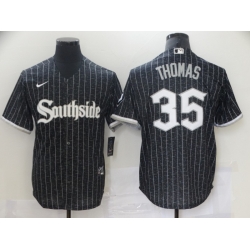 Chicago White Sox 35 Frank Thomas Black 2021 City Connect Cool Base Jersey