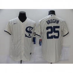 Men Chicago White Sox 25 Andrew Vaughn Cream Elite 2021 Field of Dreams Jersey