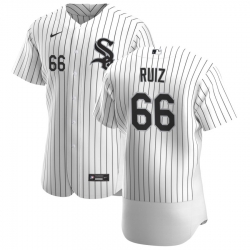 Men Chicago White Sox 66 Jose Ruiz Men Nike White Home 2020 Flex Base Player MLB Jersey