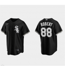 Men Chicago White Sox 88 Luis Robert Black Cool Base Stitched Jersey