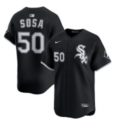 Men Chicago White Sox Nike Black Alternate Limited Jersey Sosa Lenyn 50