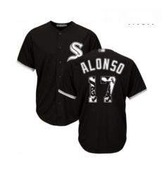 Mens Chicago White Sox 17 Yonder Alonso Authentic Black Team Logo Fashion Cool Base Baseball Jersey 