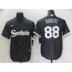 Men's Chicago White Sox #88 Luis Robert Authentic Black Fashion Jersey