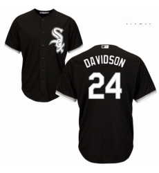 Mens Majestic Chicago White Sox 24 Matt Davidson Replica Black Alternate Home Cool Base MLB Jersey 