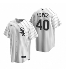 Mens Nike Chicago White Sox 40 Reynaldo Lopez White Home Stitched Baseball Jersey