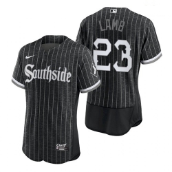 Men's White Sox Southside Jake Lamb Black 2021 City Authentic Jersey