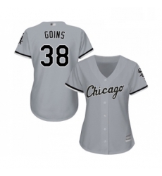 Womens Chicago White Sox 38 Ryan Goins Replica Grey Road Cool Base Baseball Jersey 