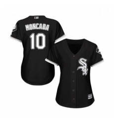 Womens Majestic Chicago White Sox 10 Yoan Moncada Authentic Black Alternate Home Cool Base MLB Jerseys 