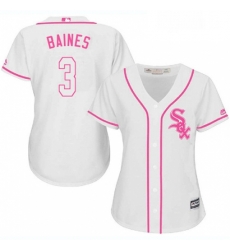 Womens Majestic Chicago White Sox 3 Harold Baines Authentic White Fashion Cool Base MLB Jersey